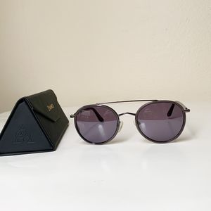 Dynamikos Journey Sunglasses Black Round Lenses with Case